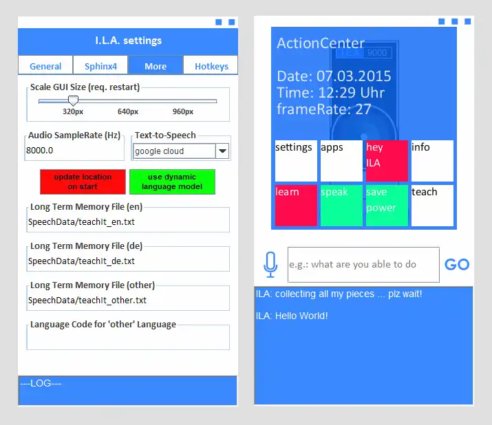 Download web tool or web app ILA - teachable voice assistant to run in Windows online over Linux online