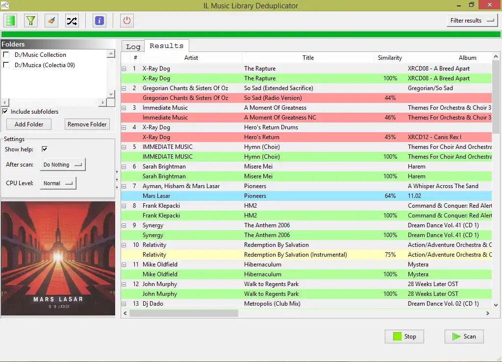 Download web tool or web app IL Music Library Deduplicator