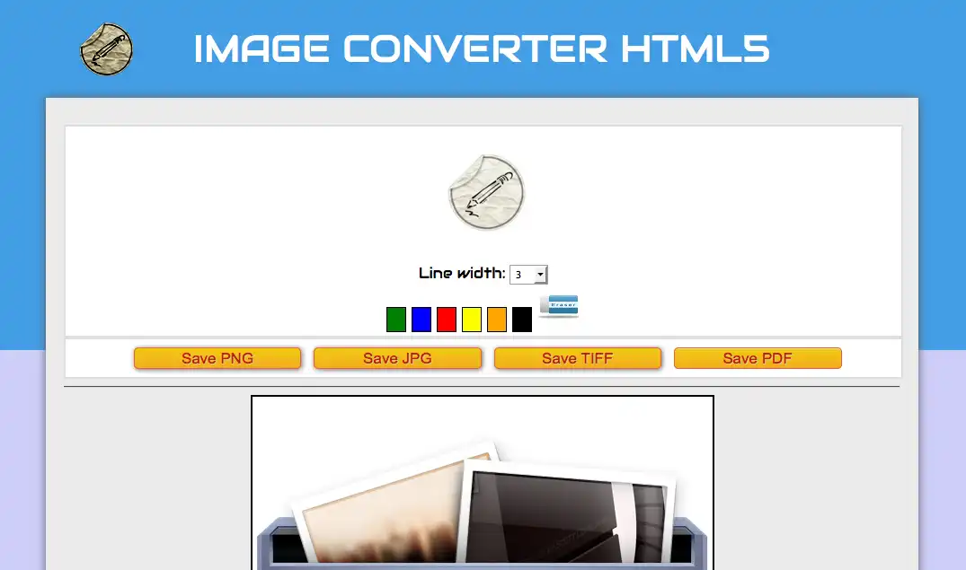 Загрузите веб-инструмент или веб-приложение Image Converter HTML5