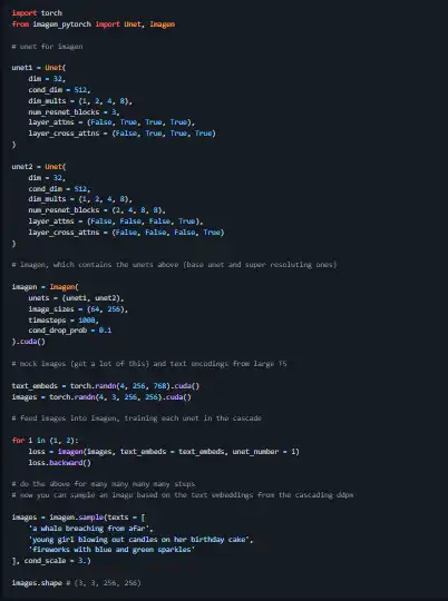 웹 도구 또는 웹 앱 다운로드 Imagen - Pytorch