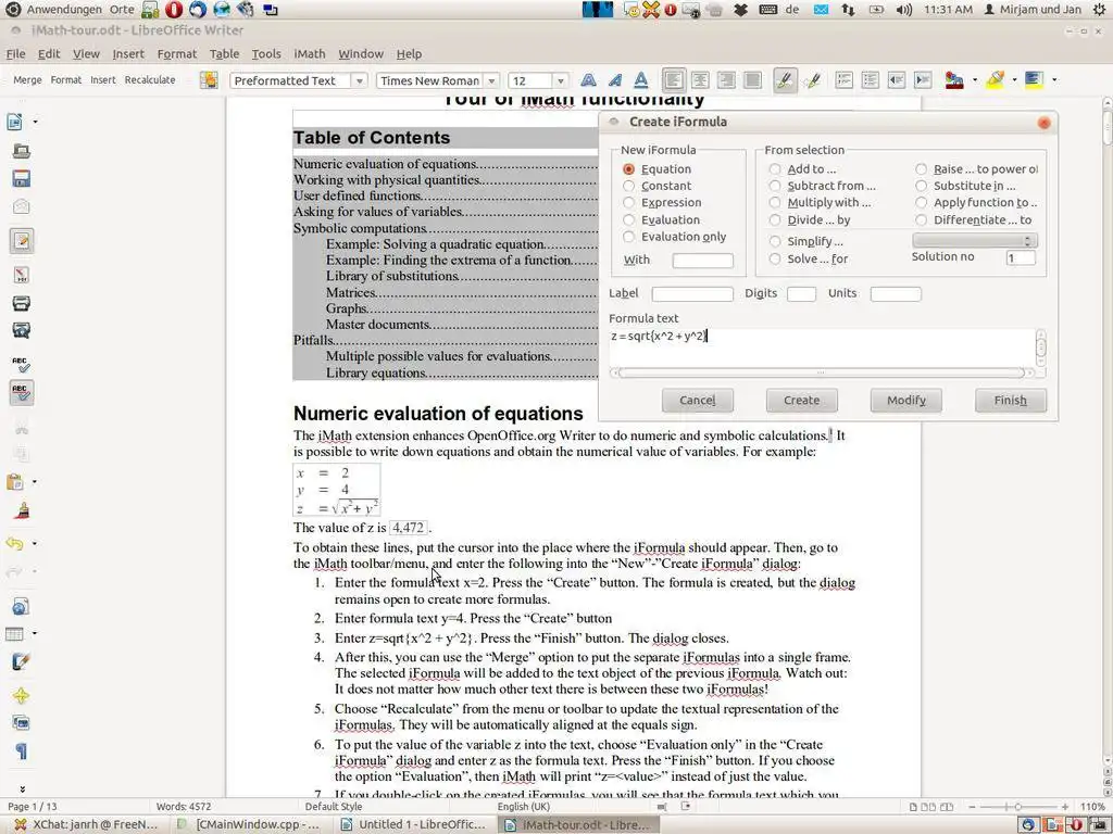 Download web tool or web app iMath to run in Windows online over Linux online