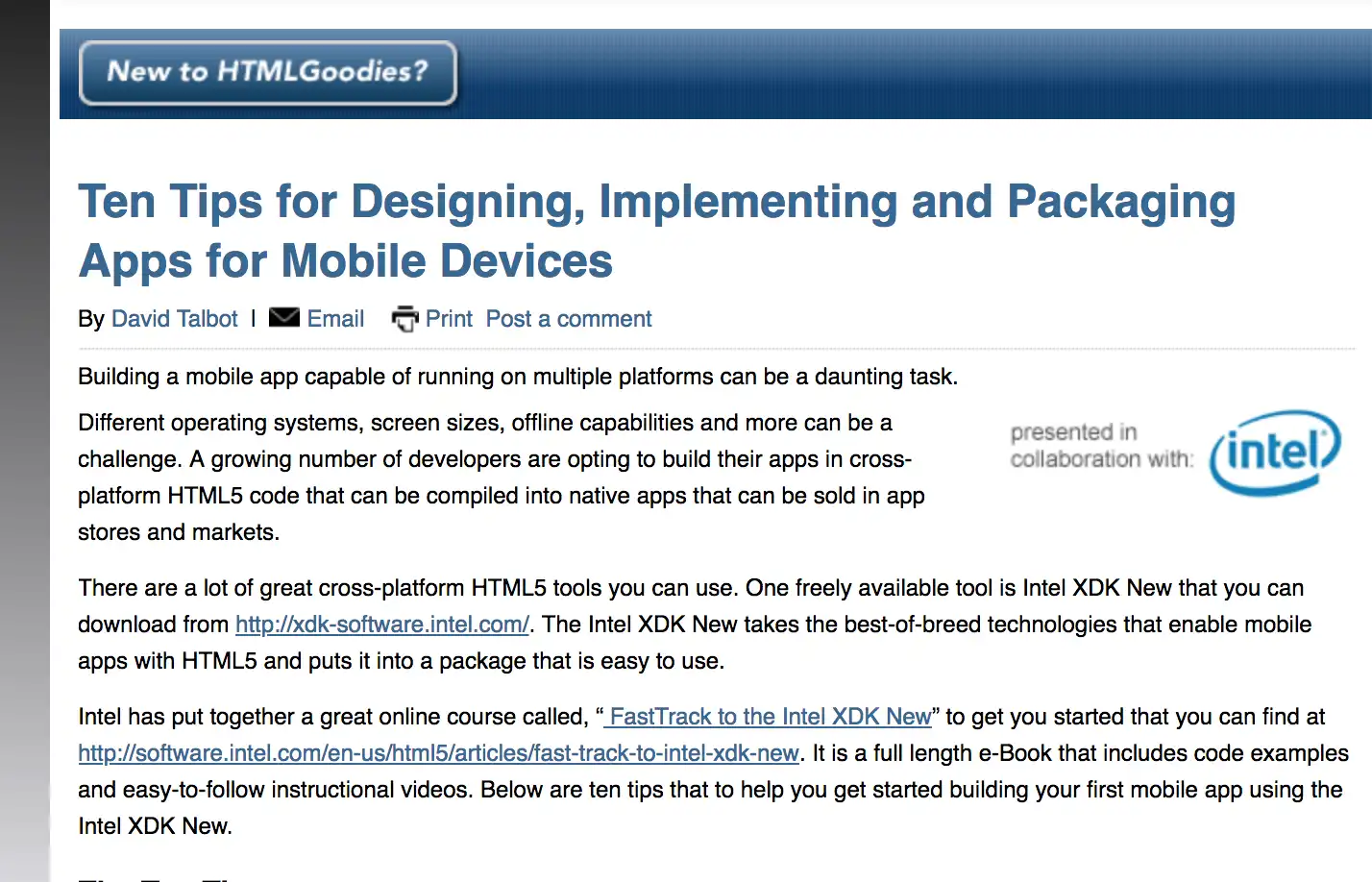 Download web tool or web app Implementing an mobile app