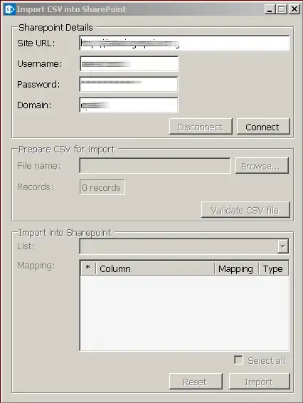 Download web tool or web app Import CSV into SharePoint