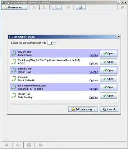 Download web tool or web app Improve your English: Listen to the song