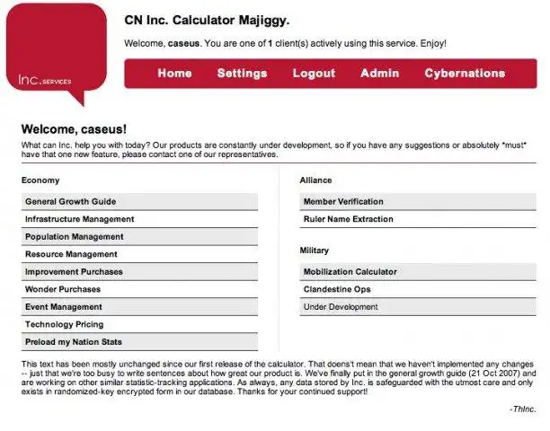 Download web tool or web app Inc. Cybernations Calculator to run in Linux online