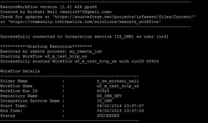 Mag-download ng web tool o web app na Informatica ExecuteWorkflow