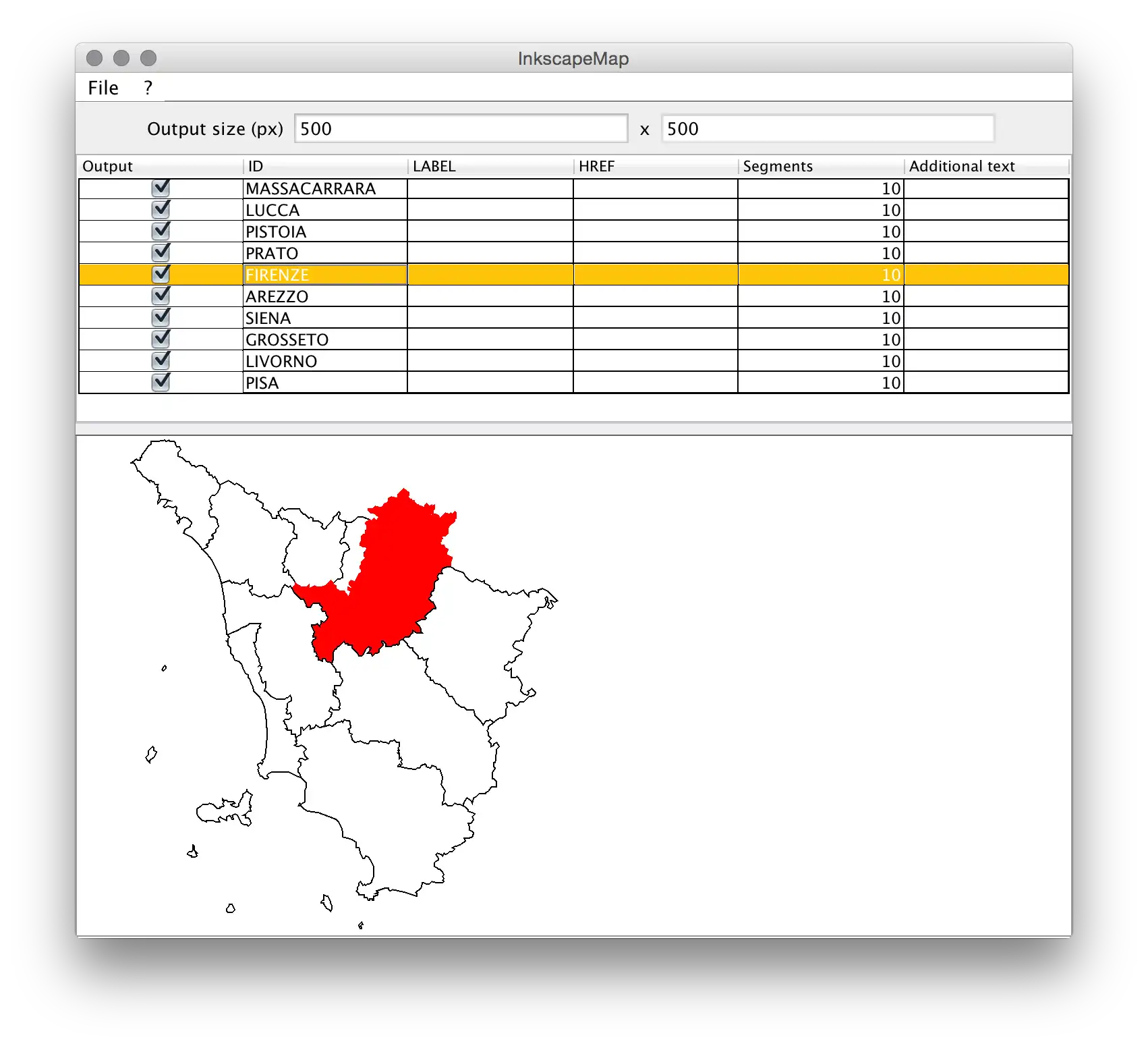 Download web tool or web app Inkscape Map