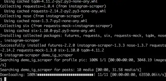 Unduh alat web atau aplikasi web Instagram Scraper