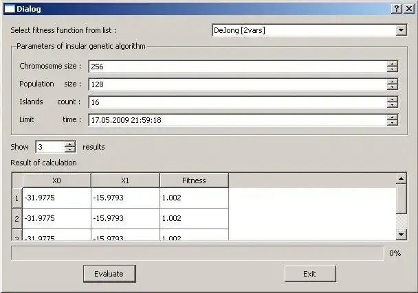 Descargue la herramienta web o la aplicación web Insular Genetic Algorithm