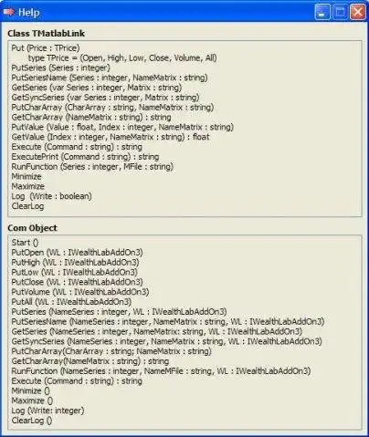 Scarica strumento web o web app Integrazione di Wealth-Lab e MATLAB