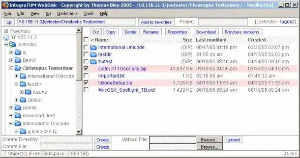 הורד כלי אינטרנט או אפליקציית אינטרנט IntegraTUM WebDisk