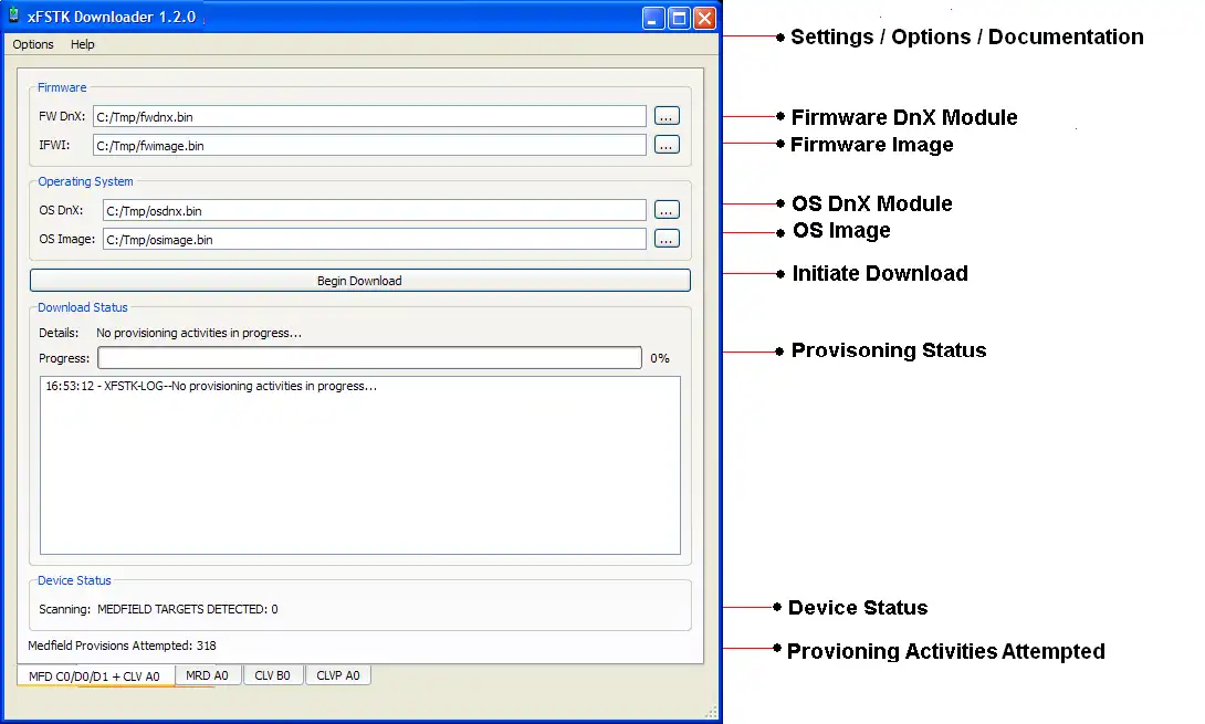 下载网络工具或网络应用程序 Intel xFSTK Downloader