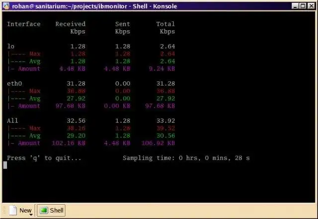 Download web tool or web app Interactive bandwidth monitor