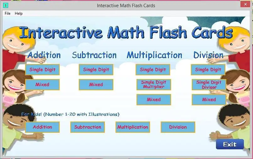 Download web tool or web app Interactive Math Flash Cards
