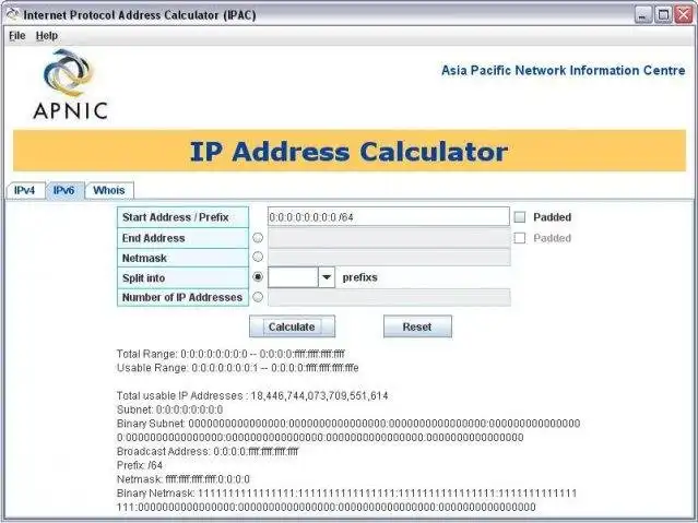 Download web tool or web app Internet Protocol Address Calculator
