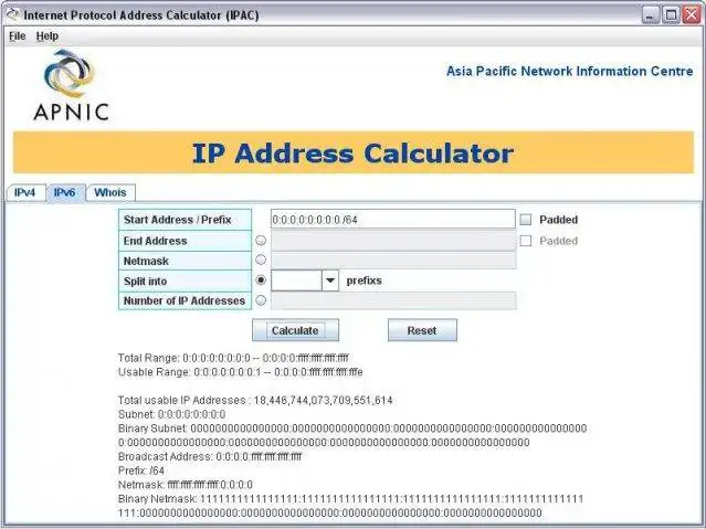 Download web tool or web app Internet Protocol Address Calculator to run in Windows online over Linux online