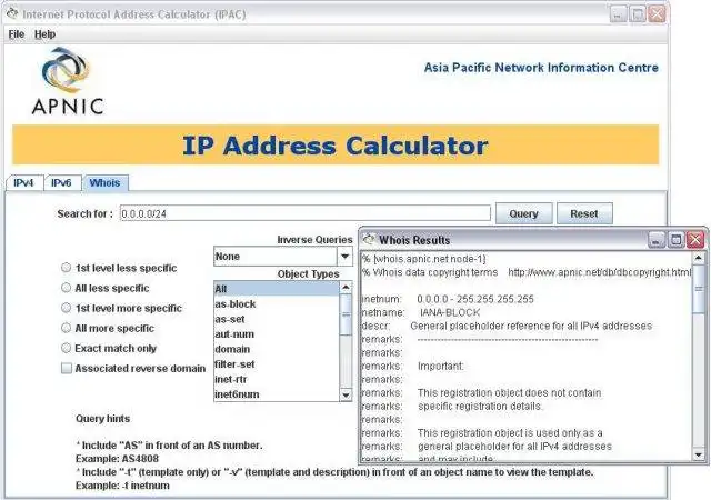 Download web tool or web app Internet Protocol Address Calculator to run in Windows online over Linux online