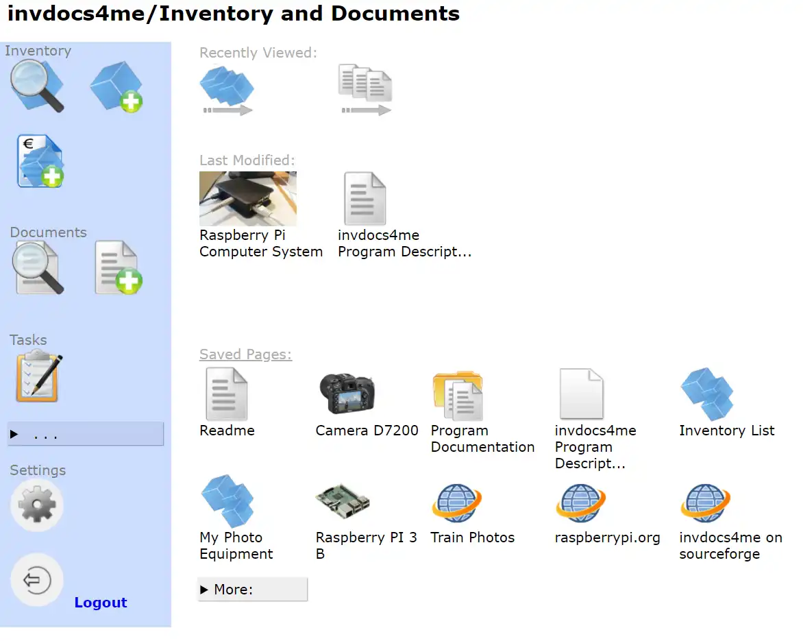 Download web tool or web app invdocs4me Inventory and Documents