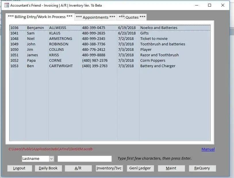 قم بتنزيل أداة الويب أو تطبيق الويب Invoicing-AR-Inventory