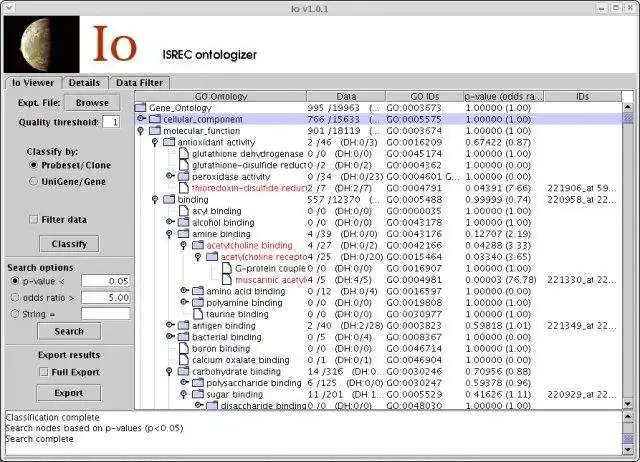 Baixe a ferramenta da web ou o aplicativo da web Io (ISREC ontologizer)