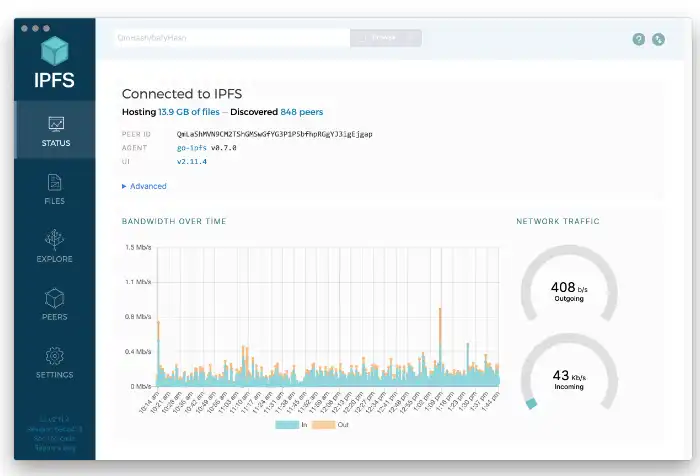 웹 도구 또는 웹 앱 IPFS 데스크탑 다운로드