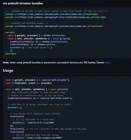 Download web tool or web app ipfs-provider