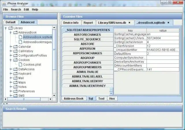 Download web tool or web app IPhone Analyzer