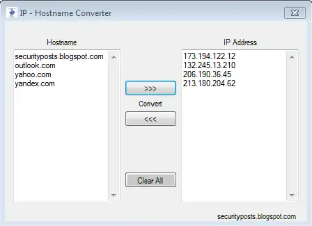 Download web tool or web app IP - Hostname Converter