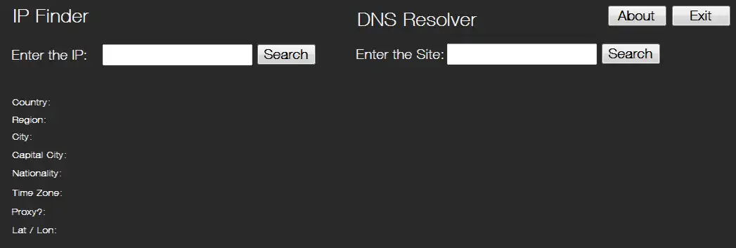 הורד כלי אינטרנט או יישום אינטרנט IP Locator ו-DNS Resolver