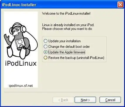 Download web tool or web app ipodlinux-installer