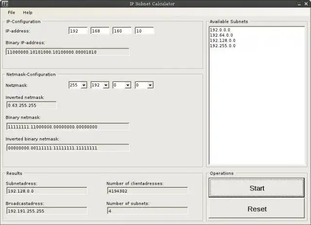 Descargue la herramienta web o la aplicación web IP Subnet Calculator