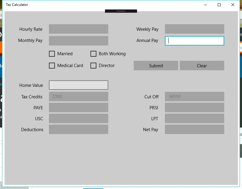 Download web tool or web app Irish Income Tax Calculator