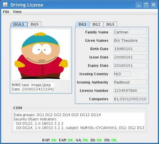 Download web tool or web app ISO18013 Electronic Driving License