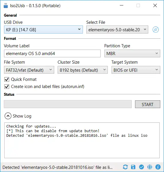 Download web tool or web app Iso2Usb