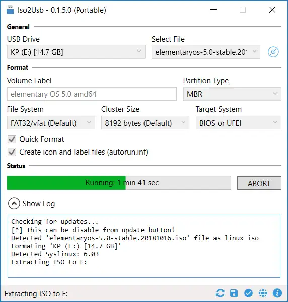 Download web tool or web app Iso2Usb