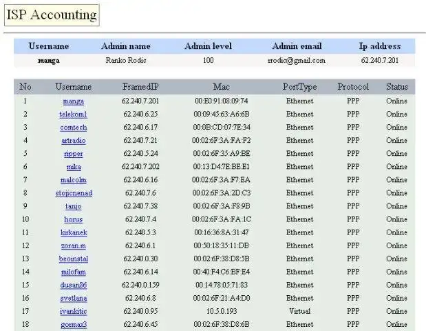 Download web tool or web app ISPAccounting