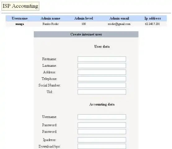 Download web tool or web app ISPAccounting