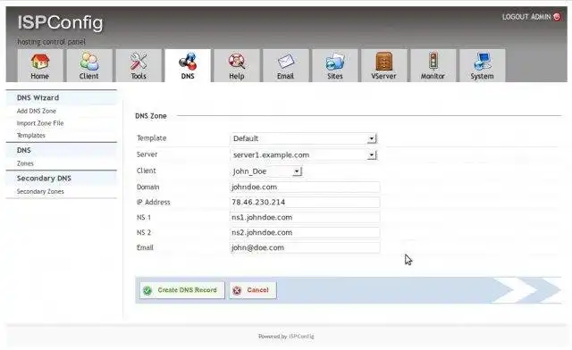 Download web tool or web app ISPConfig Hosting Control Panel