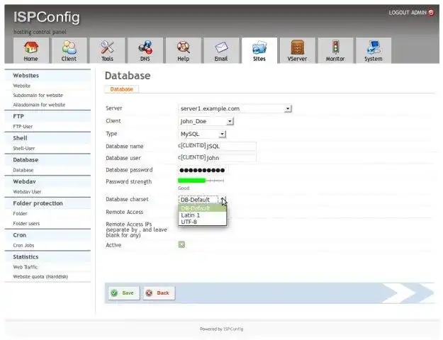 下载网络工具或网络应用程序 ISPConfig 主机控制面板