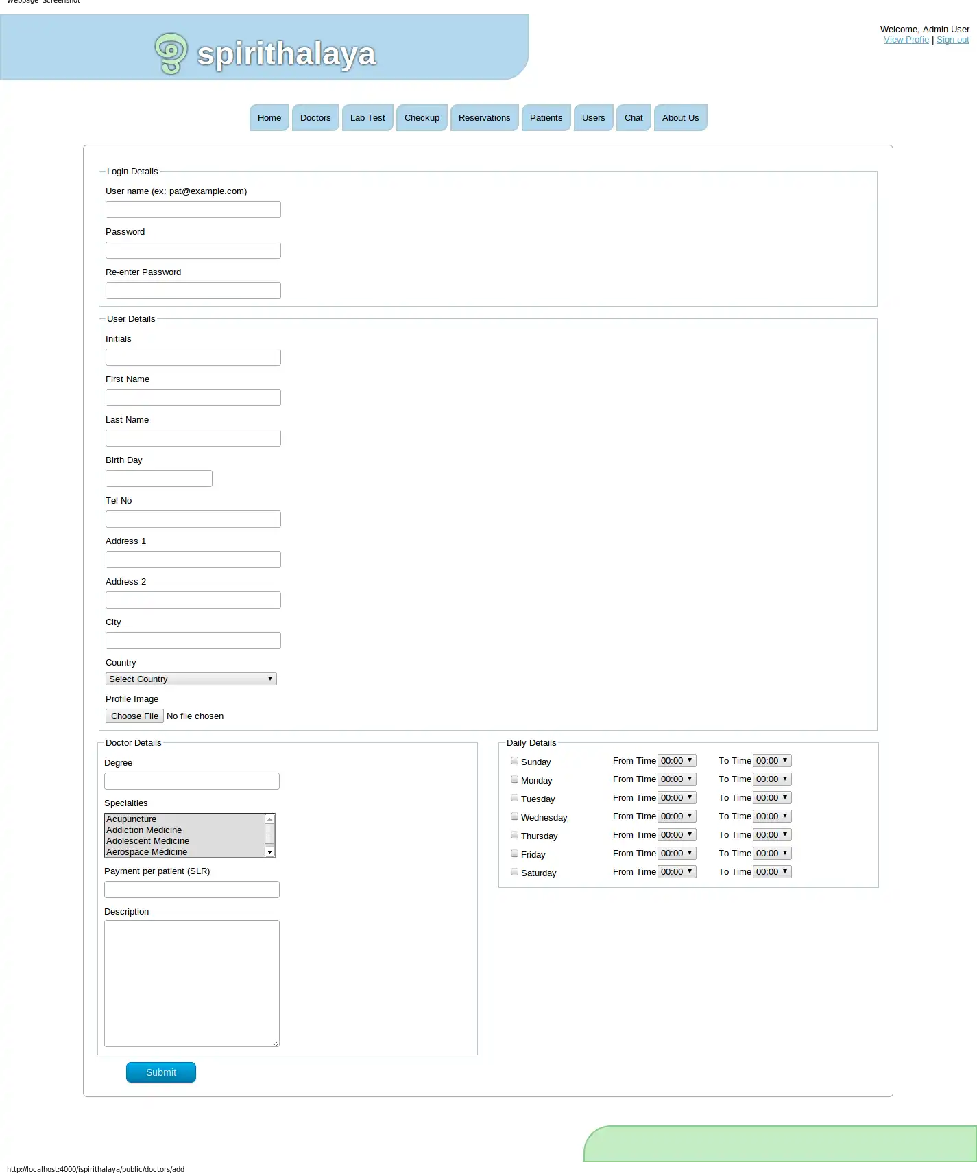 Download de webtool of webapp Ispirithalaya Hospital Management System