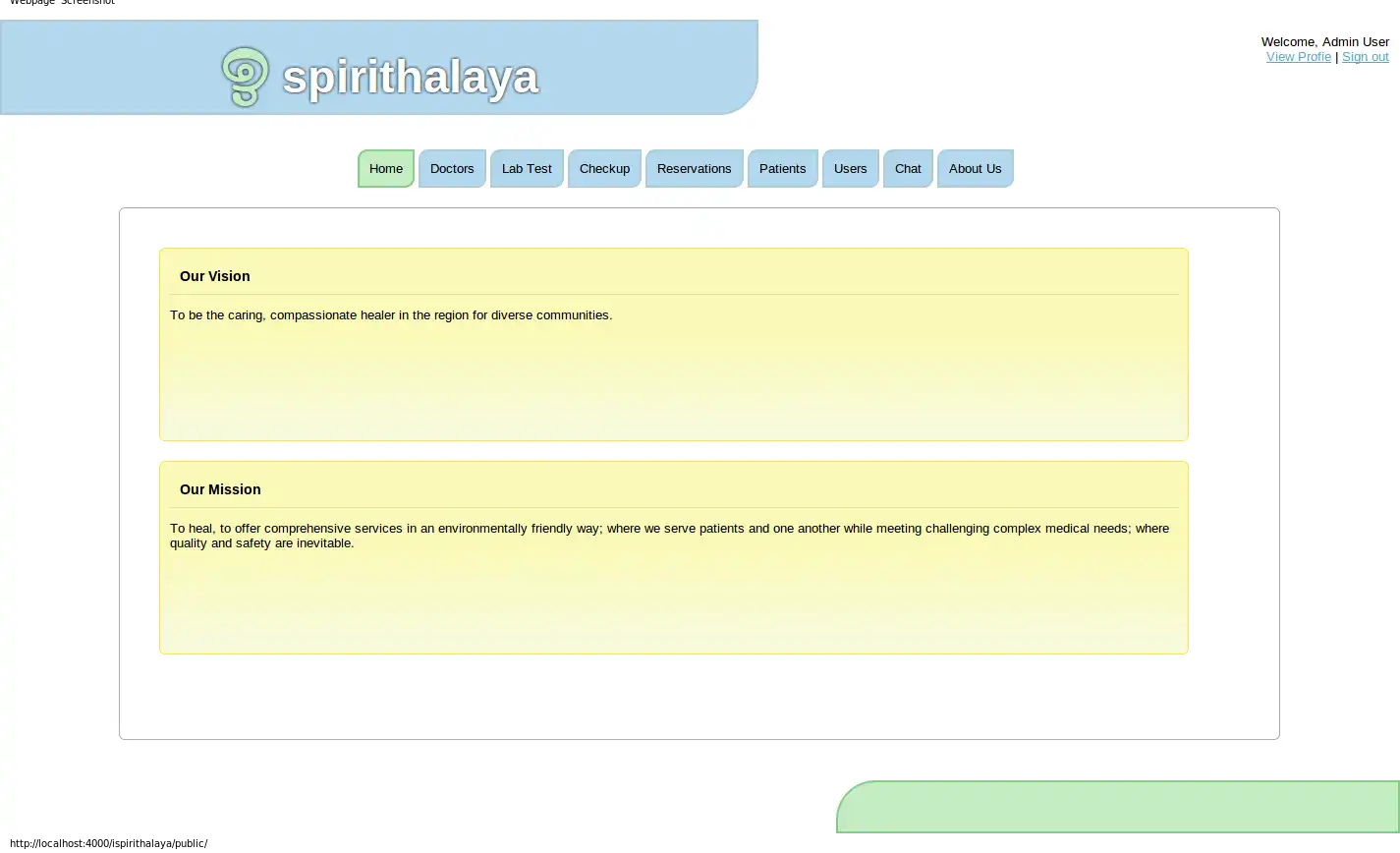 Завантажте веб-інструмент або веб-додаток Ispirithalaya Hospital Management System