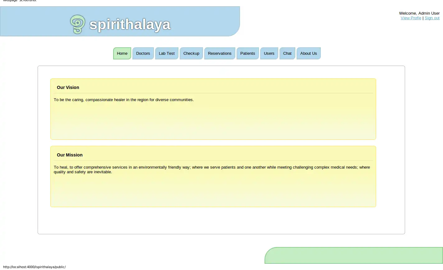 Scarica lo strumento web o l'app web Ispirithalaya Hospital Management System