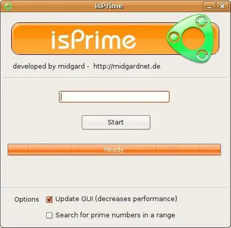 Baixe a ferramenta da web ou o aplicativo da web isPrime para rodar em Linux online