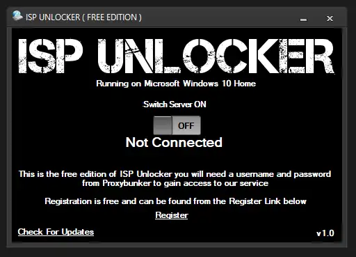 Download web tool or web app ISP UNLOCKER