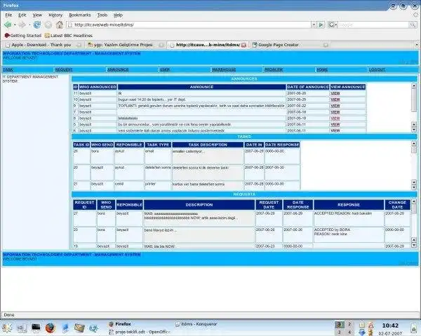 Mag-download ng web tool o web app IT-Department Management System
