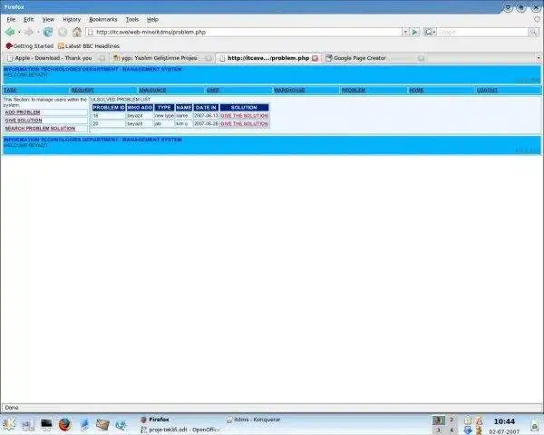 Download web tool or web app IT-Department Management System