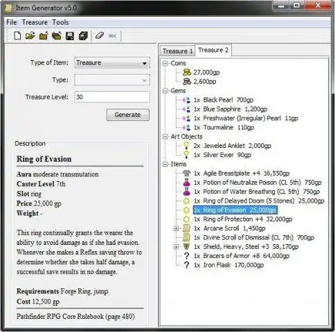 Mag-download ng web tool o web app Item Generator para tumakbo sa Windows online sa Linux online