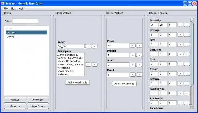 Télécharger l'outil Web ou l'application Web Itemizer - Éditeur d'éléments génériques (C)RGP