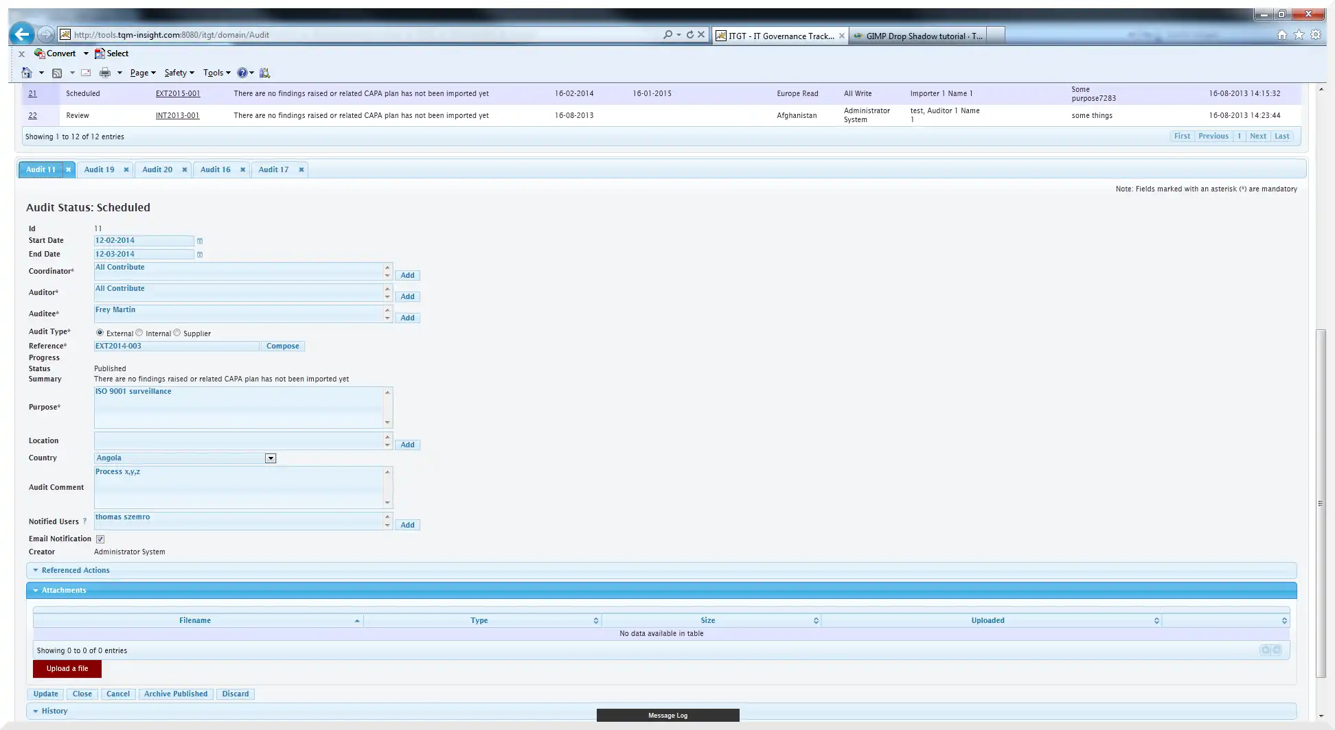 Download web tool or web app IT Governance Tracker