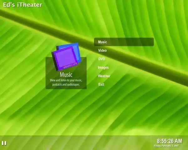 Download web tool or web app iTheater: The Mac Media Center to run in Windows online over Linux online
